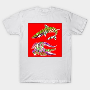 the shark and the alligator ecopop T-Shirt